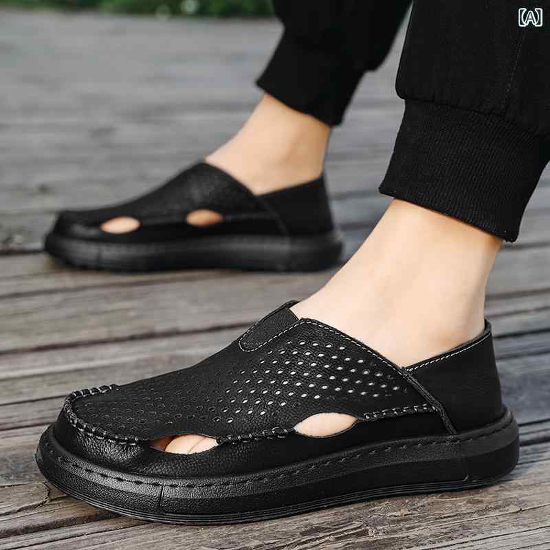 メンズサンダル 男性用 ソフトソール 疲れにくい イージーオン シューズ 夏用 透気...