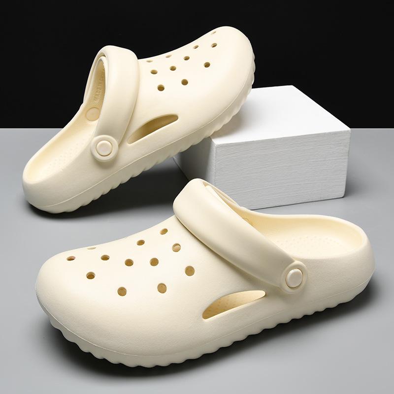 メンズ 洞洞靴 インソール メンズ 厚底 メンズ フィッシュマウス メンズ EVA 素材 メンズ 軽量 通気性 メンズ 防滑 メンズ 夏用 メンズ ビーチサンダル メンズ 柔軟 メンズ 耐摩耗 メンズ 低筒 メンズ ブラック グレー アイボリー メンズ