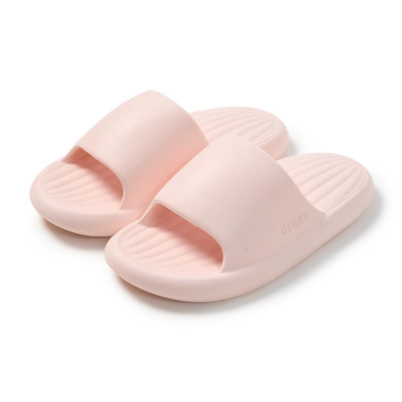 室内スリッパ 男女兼用 夏用 クッション 除臭 防滑 耐磨 EVA素材 一文字サンダル 珍珠白 桜花ピンク 天藍 ミルクティー色 ココアブラウン 日常カジュアル 軽量 厚底 洗える 通年対応