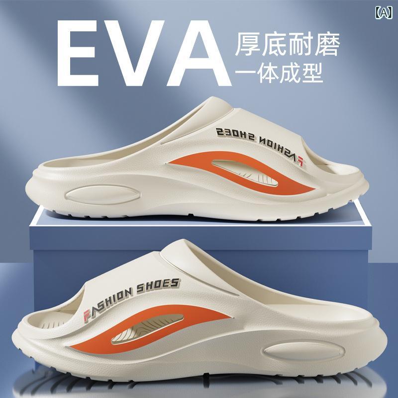 メンズ ビーチサンダル 春夏 男性用 厚底 青少年 運動 防滑 EVA素材 軽量 室内外 シューズ ステップイン タイプ ホワイト ブラック カーキ 伸縮性 吸湿速乾 普段使い 通勤 アウトドア 歩きやすい ビッグシルエット Vネック風 デザイン