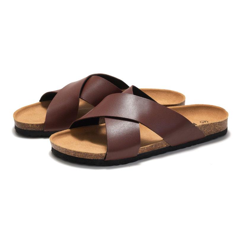 メンズ 一字サンダル ソフトコルク ビーチサンダル 学生向け クロスストラップ クッション性 防水 夏用 軽量 ラバーソール PU素材 ブラック ブラウン カフェオレ キャメル ユース カジュアル 屋外 ビーチ プール 休日 快適 クッション 耐久性 速