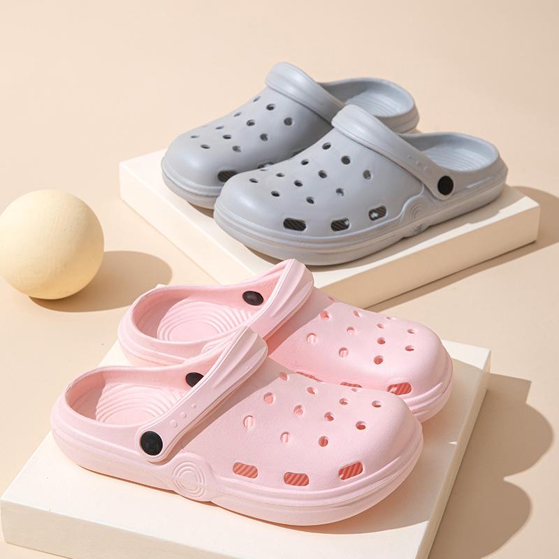 厚底サンダル 女性用 夏季 ピンク ホワイト パープル グリーン ブラック グレー カーキ EVA素材 透気性 防滑 耐磨 洞洞デザイン 1.5cm 3.5cm 厚底 注塑 セットトゥ フラット 屋外 機能性 ビーチ ルームシューズ カジュアル