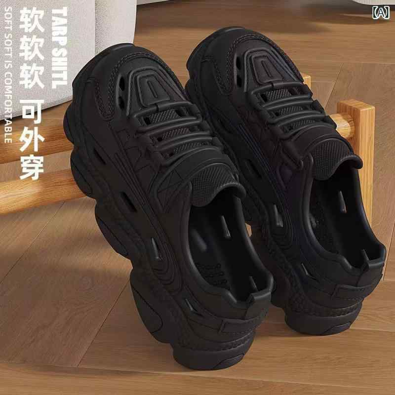 メンズサンダル 厚底 超軽量 EVA素材 透気性 防滑 耐磨 防臭 夏用 ビーチサンダル フィッシングシューズ ドライブシューズ ブラック カードゥ かき色 包頭 ゆったりフィット 青年向け 歩きやすい カジュアルスタイル セットフット 外履き対応