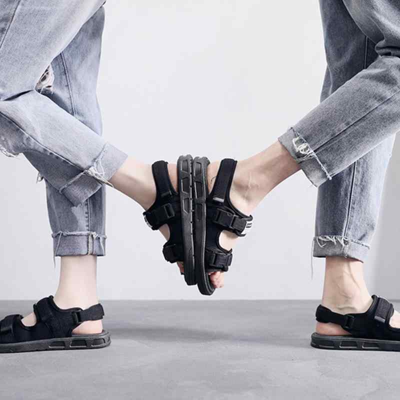 メンズ レディース 情侣 厚底 ビーチサンダル 露趾 タイプ 後ろ ストラップ 透気性 軽量 防滑 PVC ソール 布 シューズ メッシュ ライニング ブラック 黒白 カジュアル 夏 足元 クッション 履き心地 良い 屋外 アクティビティ 普段使い ビー