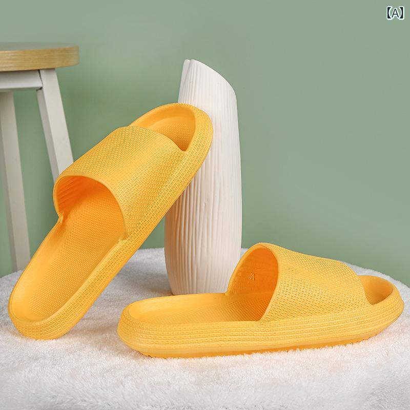 スリッパ 男女用 厚底 セット トゥポスト ホームスリッパ EVA素材 柔らかい底 吸湿速乾 通気性 室内履き 夏用 黄色 緑 青 黒 灰 ピンク 橙 カジュアル 軽量 クッション性 ビーチサンダル 風呂上がり用 日常使い