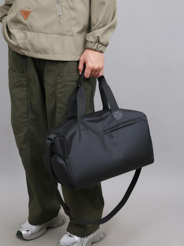 バックパック 男女兼用 20L 軽量 耐磨 干湿分離 斜めがけ ショルダーバッグ 旅行 外出 外出用 フィットネス ジム スポーツ アウトドア 街頭潮流 車縫線 ポリエステル 裏地 ピュアカラー ブラック グレー ネイビー カーキ ミリタリーグリーン ピ
