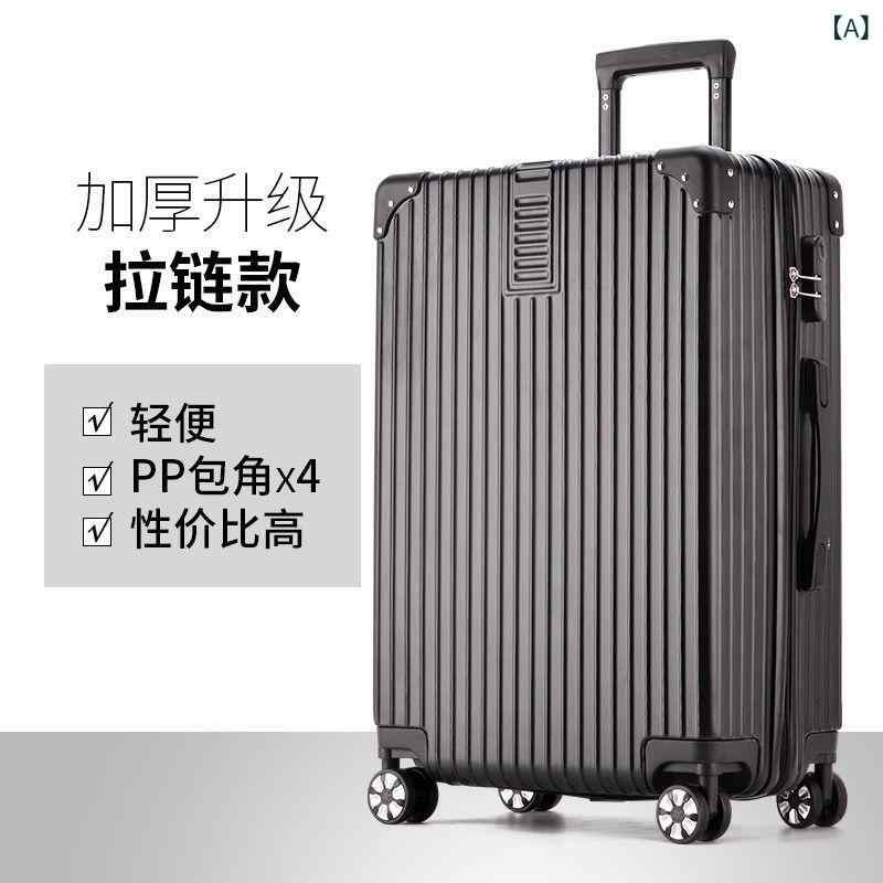 Suit Case - 旅行 スーツケース アルミフレーム キャリーバッグ 男女兼用 学生用 キャリーケース 登機用 機内持ち込み ABS素材 360度回転輪 防刮 防水 耐衝撃 ジッパー 拡張なし 普通パスワードロック 通勤出張 ビジネス 普段使い 黒 白 ローズゴールド シ