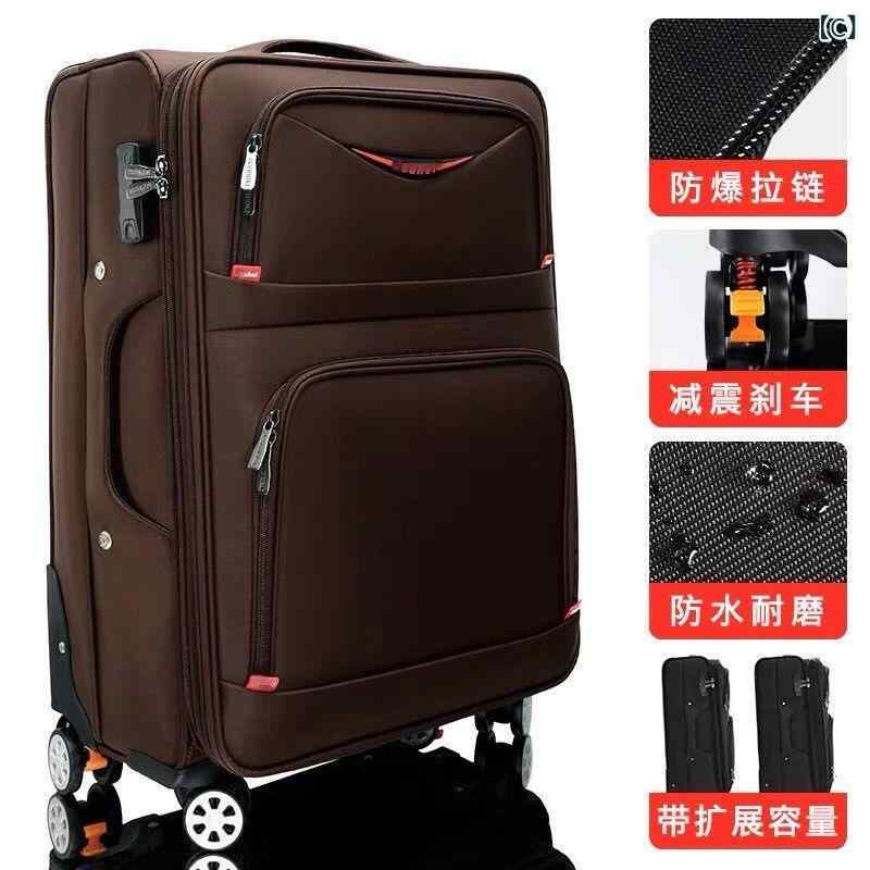 シャドーテールのスーツケース ユニセックス 防水 牛津布 20インチ キャリーバッグ 登機対応 大容量 旅行用 抗菌 耐磨 拡張可能 収納便利 万向輪 ブレーキ付き ビジネス レジャー ブラック 紫 ブラウン レッド ブルー グレー ポリエステル内装 軽量 車縫線 ミッ｜アングル3