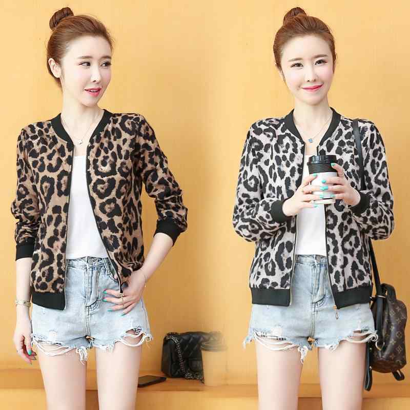 レディース 豹柄 棒球服 防晒 長袖 カーディガン 薄手 ポリエステル ヒョウ柄 トップス 気質 通勤 普段使い 伸縮性 吸湿速乾 接触冷感 切り替え デザイン 卡其 グレー カラーバリエーション 軽量 夏 春夏 アウトドア アクティブ ウェア