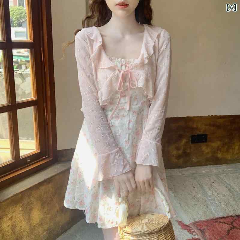 レディース 防晒 開衫 短外套 トップス 女性用 夏 春夏 かわいい 甘め 花柄 デザイン 優しい 薄手 修身 気質 通勤 都市風 ピンク ブルー ミルク アプリコット レース フリル 襟 長袖 接触冷感 ポリエステル 軽量 吸湿速乾 通勤用 普段使い 2