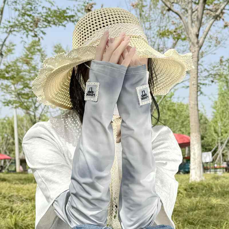 Arm Warmers - 防晒袖セット 女性用 春夏 紫外線カット 接触冷感 吸湿速乾 ランニング サイクリング アウトドア グレー ピンク ベージュ グリーン 均一サイズ 個性 中性風 インスピレーション風 インフルエンサー風 スイートクール風 レイヤード風 ナイロン素材 軽量