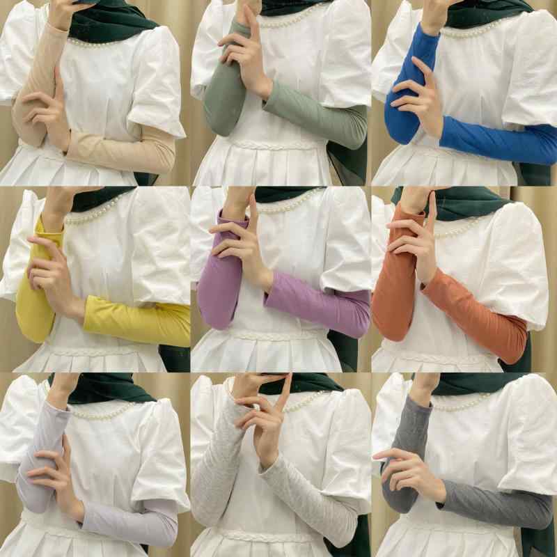 春夏 アームカバー 女性用 防晒 紫外線対策 接触冷感 モダール コットン ストレッチ フィット 伸縮性 軽量 通勤 通年 かわいい ピンク系 ブルー系 グレー系 ホワイト ブラック ベージュ イエロー パープル 赤 肌色 ファッション OL スタイル