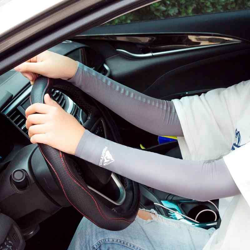 アームカバー メンズ レディース 夏 紫外線カット 透気性 軽量 伸縮性 接触冷感 錦繊維 ブラック ホワイト グレー 運動 サイクリング アウトドア 通勤 ファッション 春夏 アルファベット柄