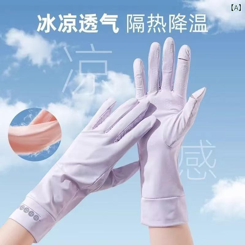 Arm Warmers - 夏用 防紫外線 手袋 レディース 薄手 指抜き 中長 接触冷感 袖セット 運転 ライディング スポーツ 防滑 かわいい 紫 ピンク ブラック グレー ベージュ 均一サイズ 綿混 軽量 通勤 普段使い 春夏 自然 民族風