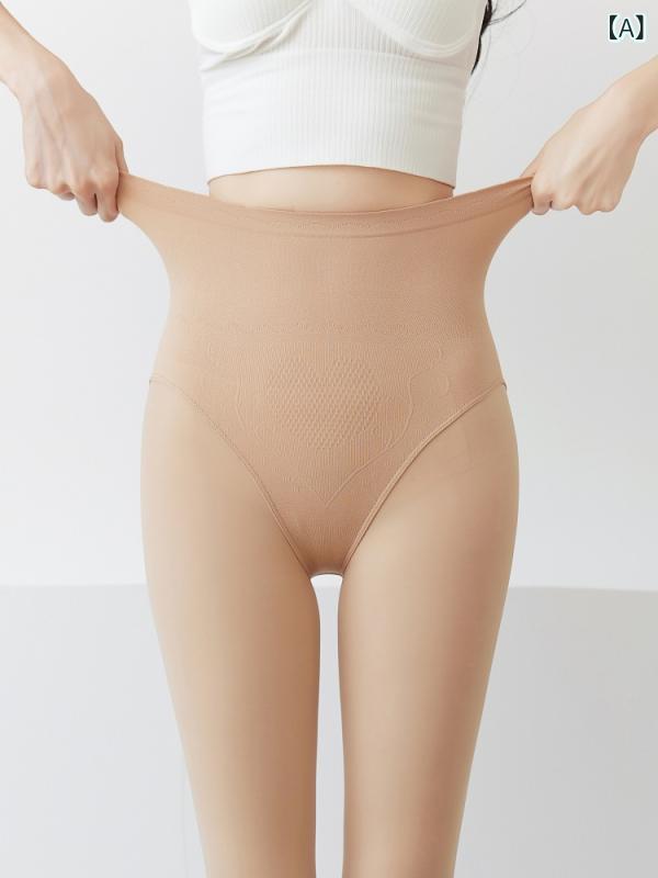 レディース 連パンスト 肉色 ナチュラルスキン 薄手 春秋 秋冬加厚 外穿 光脚 裸感 光沢 ヒップアップ ボディシェイプ ポリエステル ナイロン ビキニ裆 厚手 ステップイン ピュアカラー JKスタイル セクシーブラウン クラシックブラック フィット感
