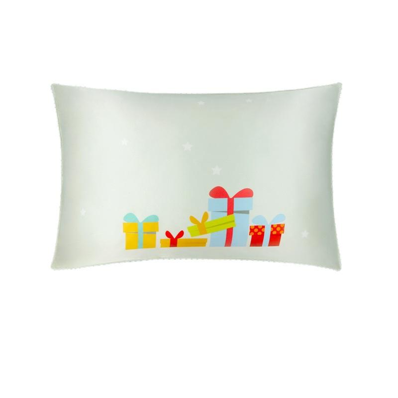 キッズ 枕カバー 真絲 100% 桑蚕丝 接触冷感 快適 子供用 幼稚園 かわいい プリント 枕巾 綿 混紡 軽量 吸湿速乾 シングル 25x45cm 35x55cm 蛙 刺猬 木馬 ミルクボトル ラブ 太陽 鳥 魚 ペンギン 猫 牛 兎 ホワイト