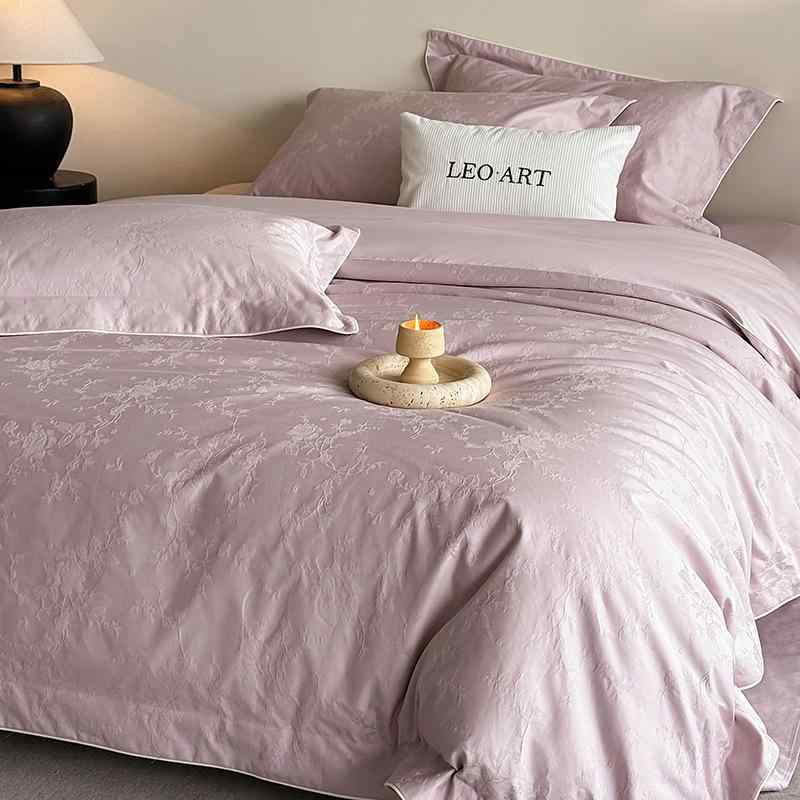 ベッドシーツセット 全棉長絨綿 純棉 四季通用 柔軟 親肌 暗紋提花 植物花卉柄 都市風 復古風 田園風 優雅風 北欧風 通勤風 森系風 欧式古典風 クリームカラー 軽奢感 ベッドルーム用品 ベッドカバー 枕カバー フィットシーツ ダブルサイズ 1.8-