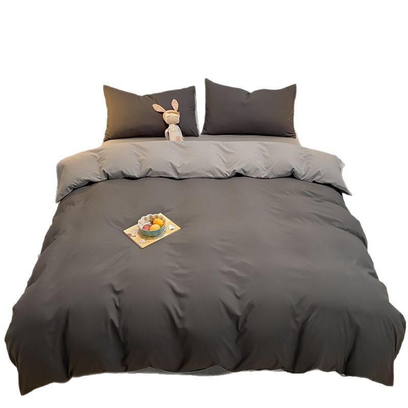 ベッドルーム セット 水洗綿 親肌 極簡 学生 高校生 寮用 純色 起毛なし 色落ちなし 接触冷感 吸湿速乾 軽量 通年用 グレー系 ベージュ系 ブルー系 グリーン系 パープル系 ピンク系