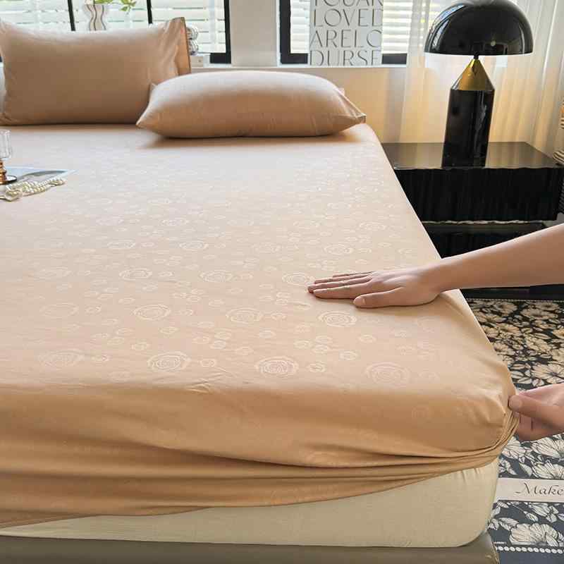 乐天商城 - ベッドカバー セット 夏用 純色 全棉 磨毛加工 防水 洗濯機対応 枕カバー 付き シングル ダブル クイーン キング サイズ対応 水洗い 綿素材 吸湿速乾 軽量 現代 シンプル ベッドプロテクター 寝具 保護 ベッドシーツ ファミリー 寝室 インテリア