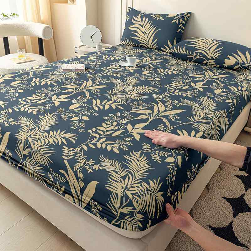 北欧風 ベッドカバー フルシーツ プリント 植物花柄 活性染色 水洗綿 肌触り良い 軽量 シングル ダブル クイーン キング 枕カバー セット 蝶夢 浮影 南沐 秋意 瑞莎 葉琳娜 ホワイト ブラック 綿素材 快適寝具 花卉パターン クッション性