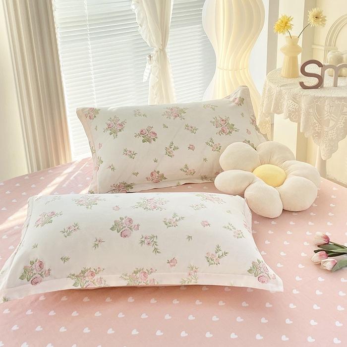 枕套 綿 100% 48x74cm 花柄 プリント 肌触り良い 親肌 粗布風 成人用 シングル ピローケース 柔らかい 吸湿性 活性染色 花卉柄 桃源風 春花柄 月夜柄 グレー系 緑系 ブルー系 ピンク系 かわいい 日常使い 通年