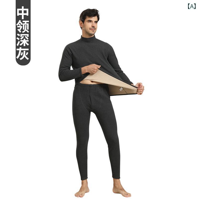 保暖 インナー メンズ レディース 秋冬 セット 長袖 長ズボン 発熱 抗菌 厚手 ポリエステル 深灰 黒 紺 グレー ピンク 紫 丸首 男女兼..