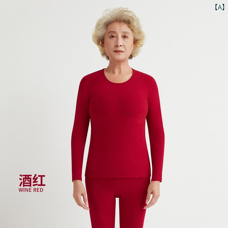 ・主な素材: 綿100%・性別: 女性、男性・カラー展開: 酒紅、大紅、香芋紫、黒色、杏粉、桃粉、紫咖、大紅-男、宝藍-男、深棗紅-男、深灰-男、灰咖-男・サイズ展開: M、L、XL、XXL、XXXL・ネックライン: 圓領、中領・袖丈: 長袖・スタイル: 肌底衣・機能: 抗菌、保暖・厚み: 厚 (251-300g/平方メートル)・対象年齢: 老年・加温: 加絨