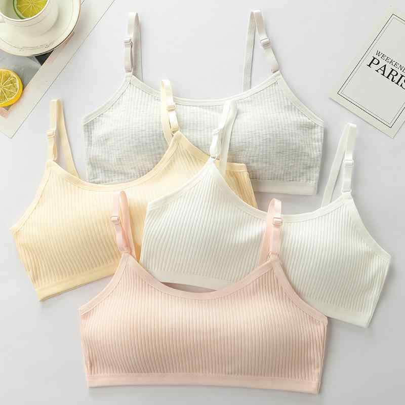 ジュニア メンズ キャミソール 発育期 女学生用 少女用 インナー 綿素材 無ワイヤー ブラ 胸パッド 薄型 全カップ 固定肩紐 透気性 吸汗 防透け 調整型 快適 シンプル ナチュラル ブラック ピンク グレー ベージュ ホワイト
