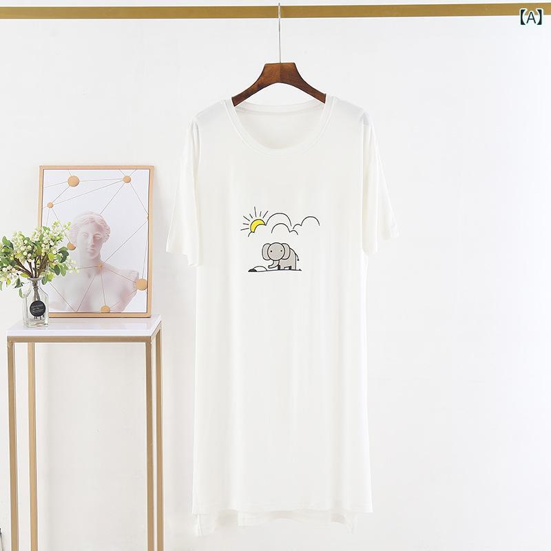 ワンピース レディース モダール素材 ストラップレス 長丈 プリント柄 ゆったりシルエット 接触冷感 透気性 伸縮性 夏用 白色 グレー ブラック 室内着 外出着 カジュアル 韓国風 ビッグスカート 快適 リラックス 軽量 涼しい