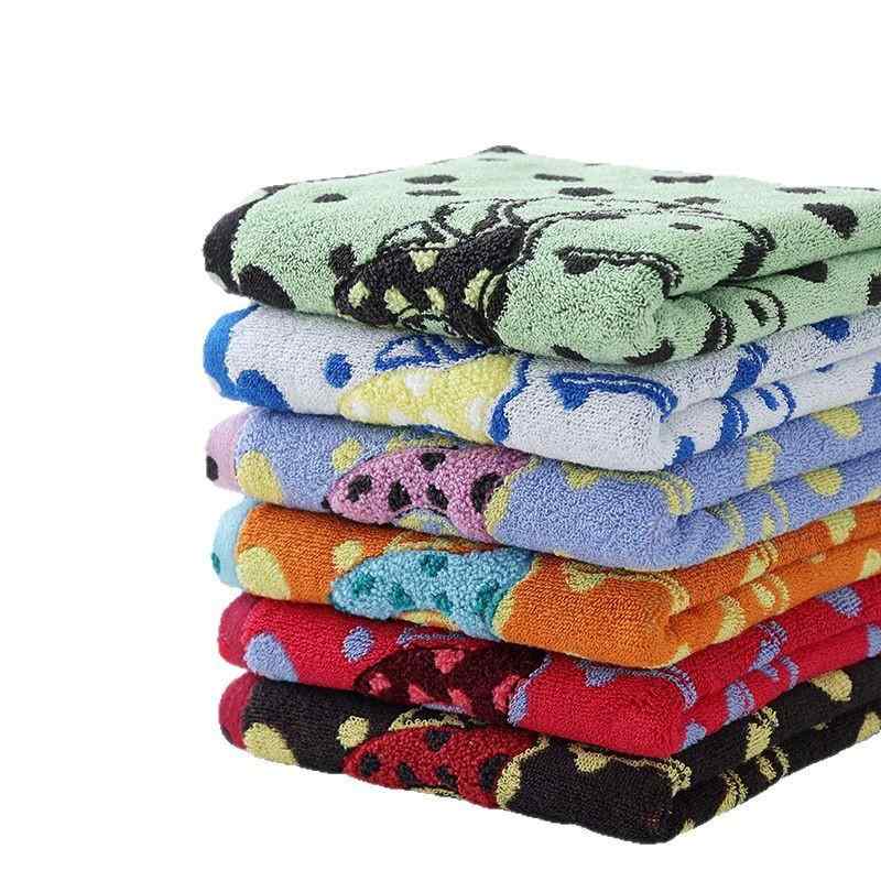 Towel - フェイスタオル 純棉 吸水 柔軟 赤 黒 オレンジ 青 白 緑 大きめ 刺繍 家庭用 浴室 日常使い 綿素材 軽量 速乾 洗顔 手拭き キッチン 赤ちゃん 肌触り 優しい 厚手 コットン タオル類 入浴 拭き取り 保湿 シンプル カラーバリエーション 家