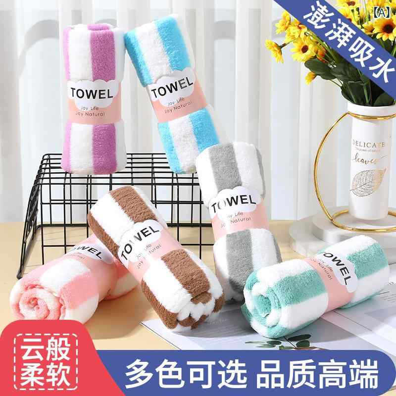 ・素材: 珊瑚绒・柄: 宽条・克重: 50g-80g・カラー展開: 混搭色、粉红色、灰色、咖啡色、紫罗兰、翠绿色、湖藍色・サイズ展開: 35×75cm・カテゴリ: 毛巾