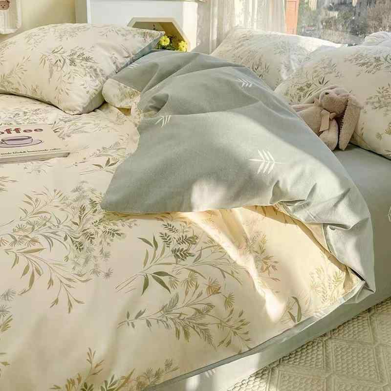 ベッドルーム 寝具 セット 綿 100％ フラワー プリント 春夏 植物 花柄 活性染色 ...