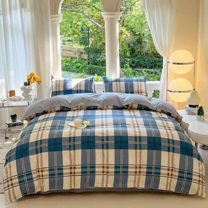 秋冬 ベッドルーム 寝具 セット シングル サイズ 床単 枕カバー 布団カバー 学生 寮用 かわいい 幾何学 模様 卡通 動物 柄 植物 花柄 萌え 動物 プリント 活性 染色 加工 化学繊維 素材 小清新 スタイル 軽量 快適 寝心地 1.2m 対応