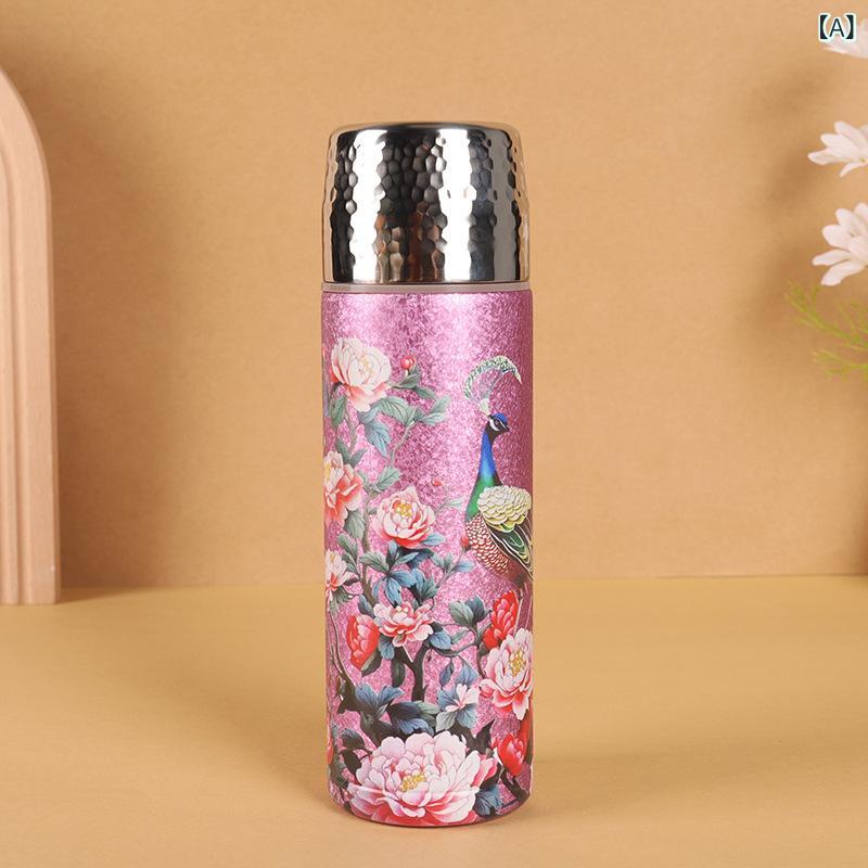 Rakuten - 保温杯 女性用 軽量 真空断熱 茶葉分離 ティーインフューザー 現代シンプル 家用 持ち運び 防衝撃 304ステンレス 紫ピンク 孔雀柄 銀色 紫色 ブルー ビジネス ギフト 通勤 旅行 アウトドア オフィス 汎用 学生向け 老若男女 日常使い ステンレ