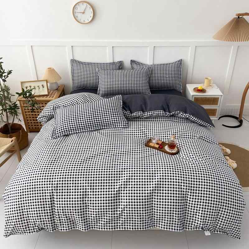 Gel Beds - ベッドルーム 寝具 セット 化繊 素材 磨毛 加工 床単 掛け布団カバー 枕カバー 学生 寮 向け シンプル ファッション 柄 ピンク イエロー グレー カーキ グリーン カラーバリエーション 条紋 植物 花柄 1.2m 1.5m 1.8m 2.0m サ
