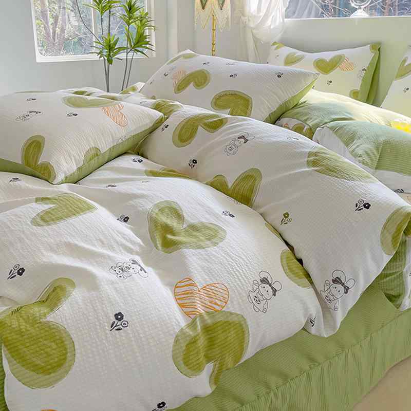 ベビー 親子肌触り 柔らかい 雲感 ガウン プリント 4点セット 親肌 綿風 洗える ポリエステル 肌触り良い 現代 シンプル ベビー 肌に優しい 花柄 動物柄 植物柄 幾何学柄 心形 メルヘン 果実 ストライプ 子供部屋 寝具 快適 軽量 通年用 柔軟