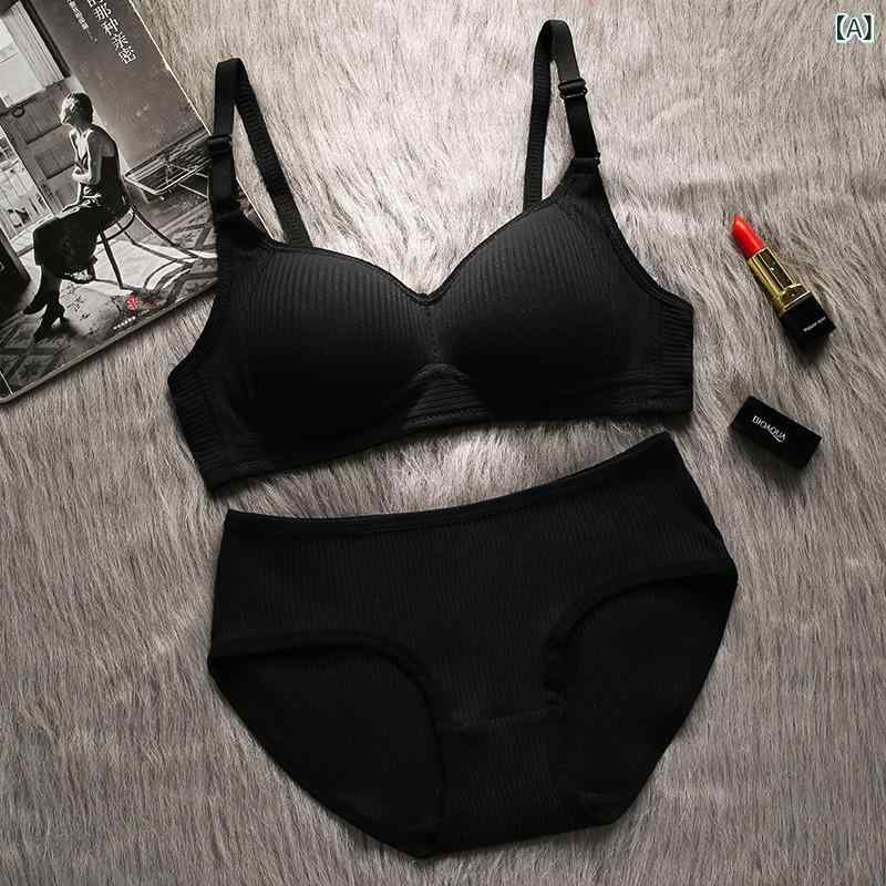 ブラセット 学生少女 セクシー内衣 快適コットン 薄手 3/4カップ ワイヤレス ギャザーアップ 伝統スタイル シンプルカジュアル ブラック グリーン ピンク グレー ホワイト コットン素材 超薄海綿カップ 着脱式肩ストラップ 後ろ三列フック 13-18(x3)