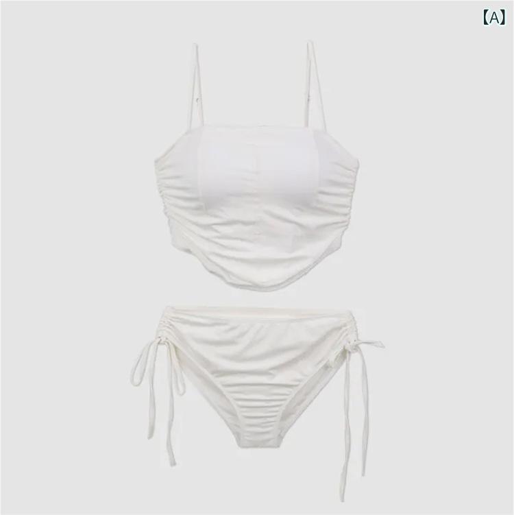 ・対象性別: 女性・対象年齢層: 成人・柄: 無地・主な素材: ナイロン80%・重量: 250g・裏地素材: ポリウレタン20%・使用シーン: 水着・カラー展開: ホワイト、ブラック、ブラウン、ピンク、ブルー、ベージュ・サイズ展開: M、L、XL・袖丈: ノースリーブ・スタイル: ビキニ