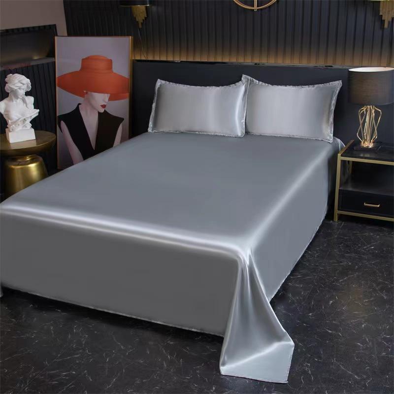 Bed Sheets - ベッドカバー 接触冷感 夏用 純色 北欧スタイル シングル サイズ 120x230cm 活性印染 斜紋織り 軽量 紫ロラン 玉色 雪青 水色 深藍 浅藍 バラ色 コーヒー ワインレッド グレー ブラック ピンク 豆沙 淡雅玉 純白 キャメル