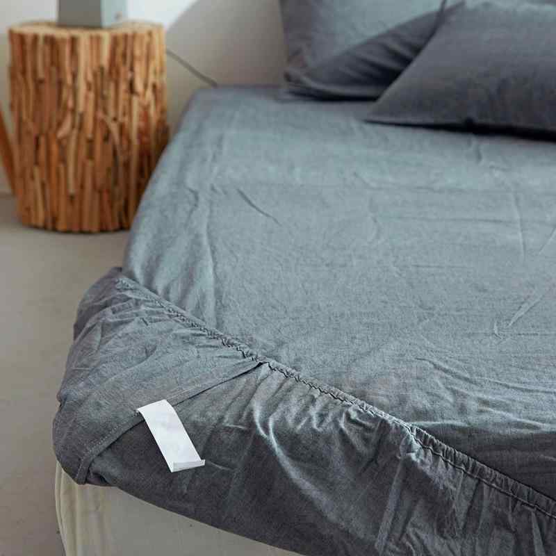 Rakuten - ベッドパッド 純棉 水洗 シングル ダブル 保護カバー 床マットレス トップ フィット 伸縮性 吸湿 速乾 軽量 防シワ 色織 32番手 1.2m 1.5m 1.8m 対応 シンプル 幾何柄 本白 深灰 蜜粉 草緑 海藍 深藍 果緑 日式 インテリア 寝
