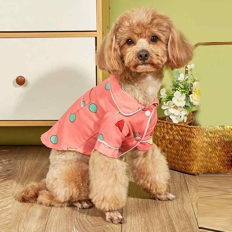 ペット服 ユニセックス 猫 犬 居家用 部屋着 春夏秋冬 通年 透気性 ポリエステル 白 赤 緑 黄 S M サイズ かわいい 軽量 伸縮性 吸湿速乾 普段使い カジュアル スタイル(x2)