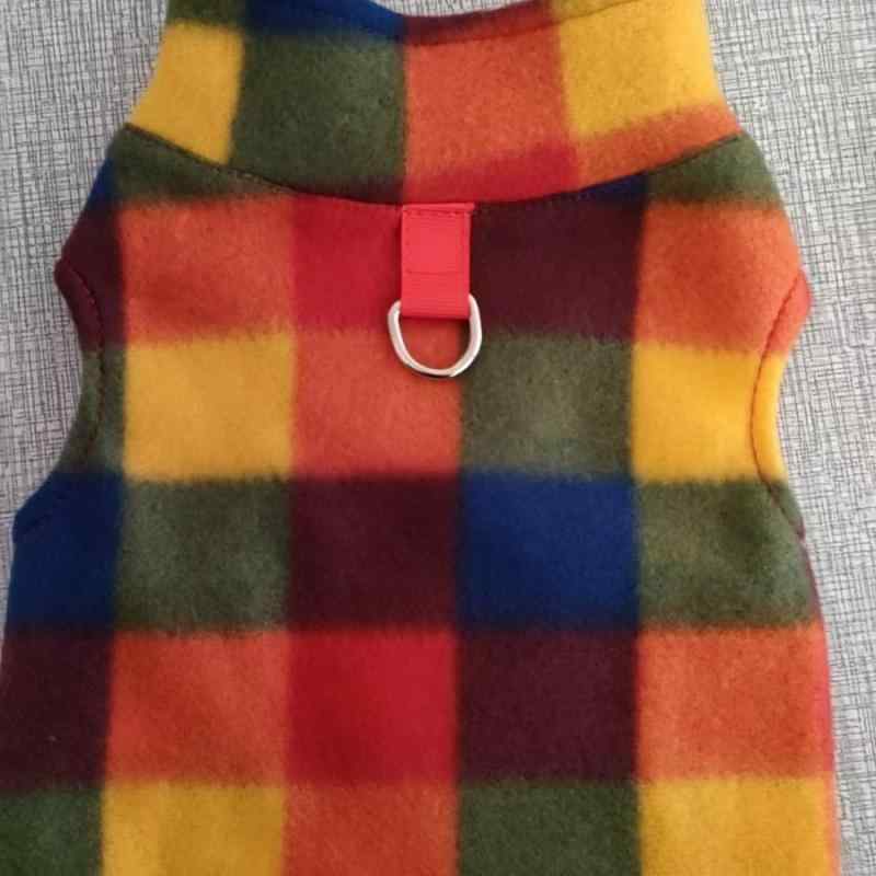 订做 - ペット服 ユニセックス 犬猫用 胸背掛けハーネス 中大型犬 綿素材 赤格子 大オレンジ格子 赤黒格子 北極熊柄 小黄格子 雪花柄 青格子 灰格子 休闲スタイル 軽量 通気性 引っ張り軽減 XS S M L XL サイズ