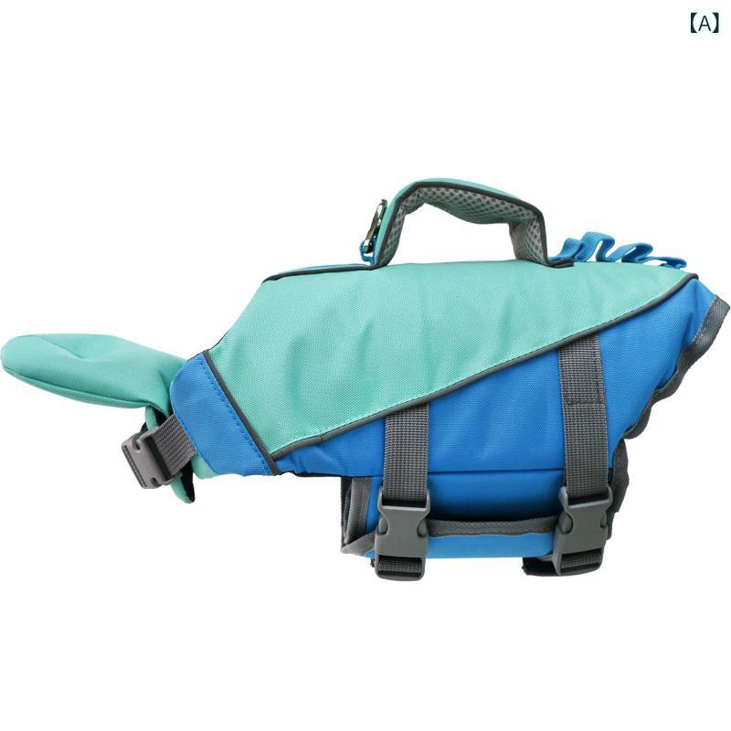 ペット ライフジャケット 犬用 救生衣 泳衣 反光 切り替え 涤纶 素材 防撕裂 軽量 伸縮性 安全 夏用 春夏 秋 緑 ブルー ピンク オレンジ イエロー 通勤 普段使い アウトドア ユニセックス 背心 スタイル 休闲風