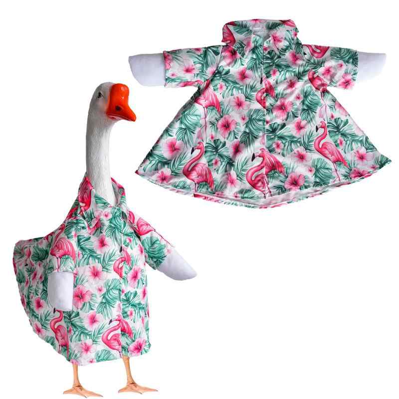 ペット 服 ユニセックス シャツ セット 火烈鸟 柄 熱帯雨林 柄 ポリエステル 素材 かわいい デザイン ユニセックス 対応 通年 着用 可能 軽量 快適 普段使い ペット ファッション トップス セット