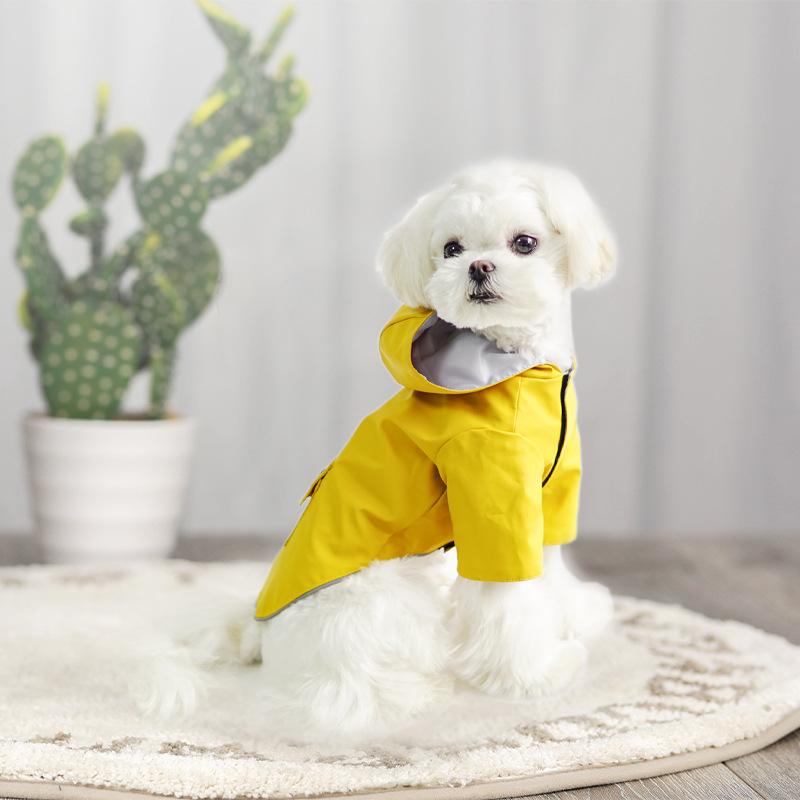 ペット 雨具 犬用 雨衣 防水 連帽 全身カバー 小型犬 服 黄色 湖ブルー ピンク ポリエステル 素材 軽量 伸縮性 普段使い アウトドア ユニセックス S M L XL XXL XXXL サイズ展開