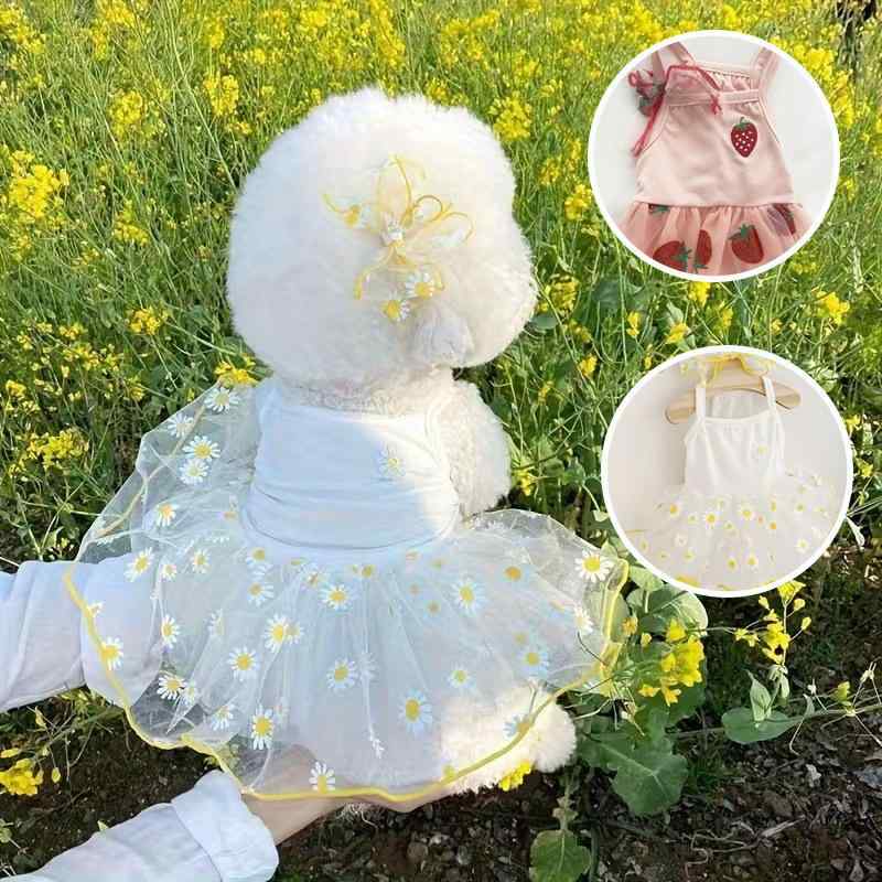 ペット 服 スカート プリンセス スタイル 薄手 通気性 涤纶素材 ピンク ホワイト XS S M L XL サイズ 小型犬 猫用 夏向け かわいい 軽量 涼しい ユニセックス