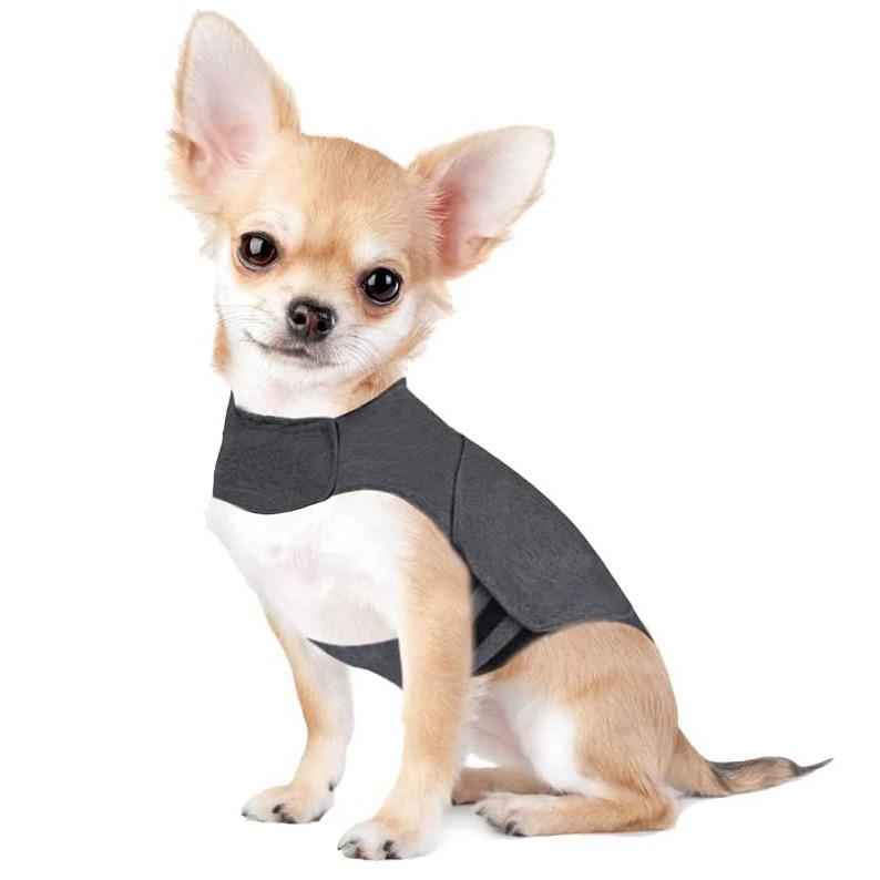 ペット服 犬用 猫用 安定ベスト 背心 アンキシエティ ジャケット ユニセックス グレー 腈纶素材 軽量 伸縮性 英倫スタイル 通年使用 部屋着 外出着 ストレス軽減 機能性 快適 ペットグッズ