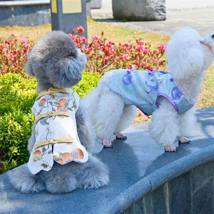 ペット 服装 ユニセックス 中華風 トップス 犬猫用 布製 通年 通勤用 普段使い 軽量 伸縮性 柿色 赤系 ユニークデザイン かわいい サイズ展開 S XL XXL