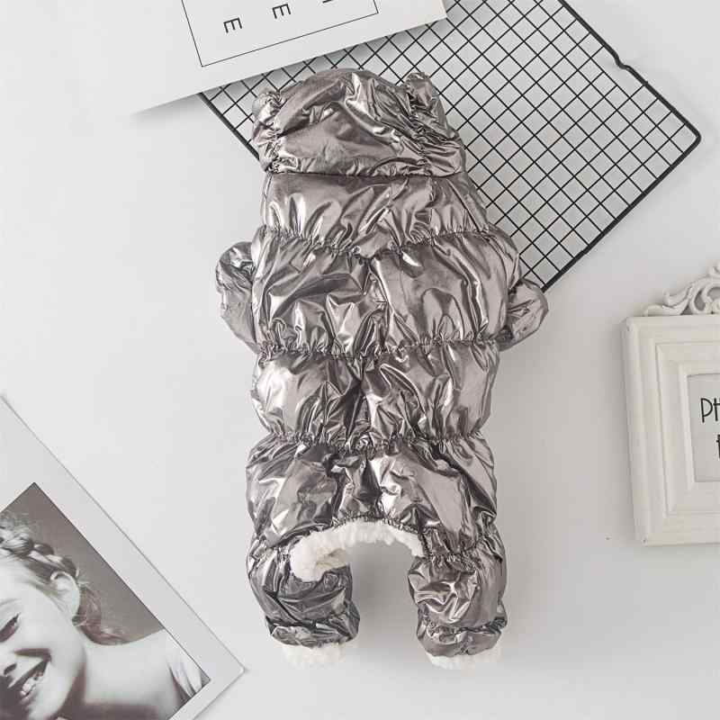 秋冬 犬用服 テディ ビション ポメラニアン 犬服 羽毛加工 綿素材 厚手 保暖服 四脚 着用 ユニセックス ゴールド シルバー カラー 軽量 柔軟素材 室内外 対応 ペット 暖か服 ファミリー ドッグ アクセサリー