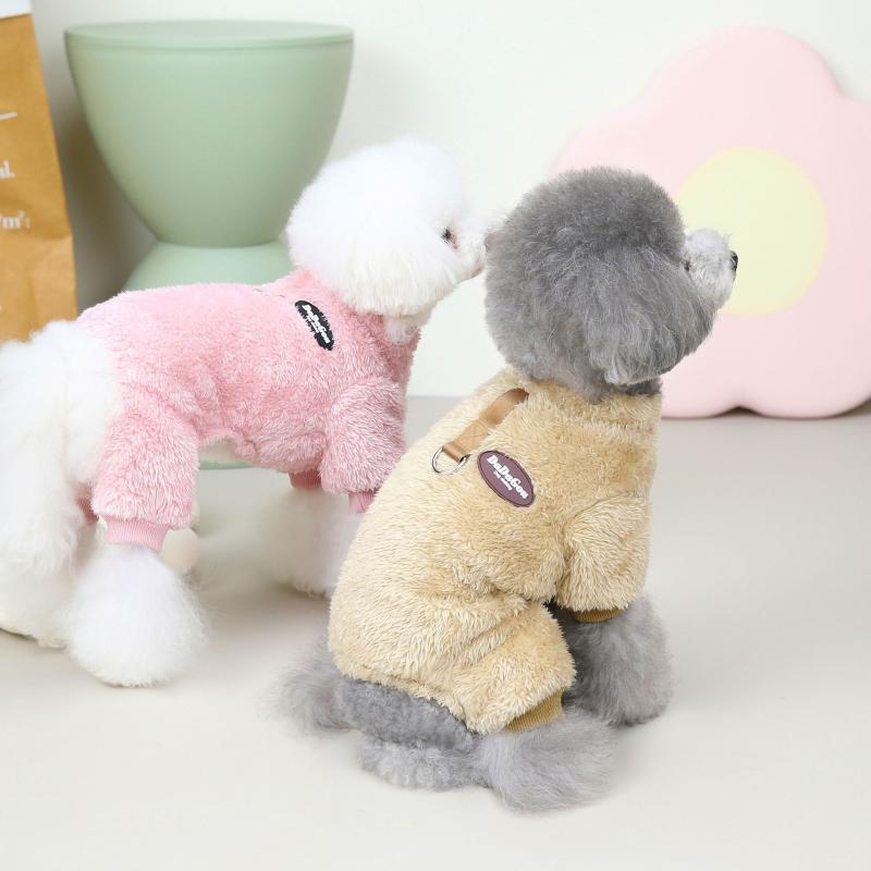 ペット 服 犬 猫 通用 秋冬 暖か コーディアルフリース 素材 ふわふわ 柔らか ぬくぬく 四脚 タイプ ブラウン ピンク グレー カラー 選択 可能 S M L XL XXL サイズ 対応 ゆったり フィット カジュアル スタイル 室内 屋外 両用